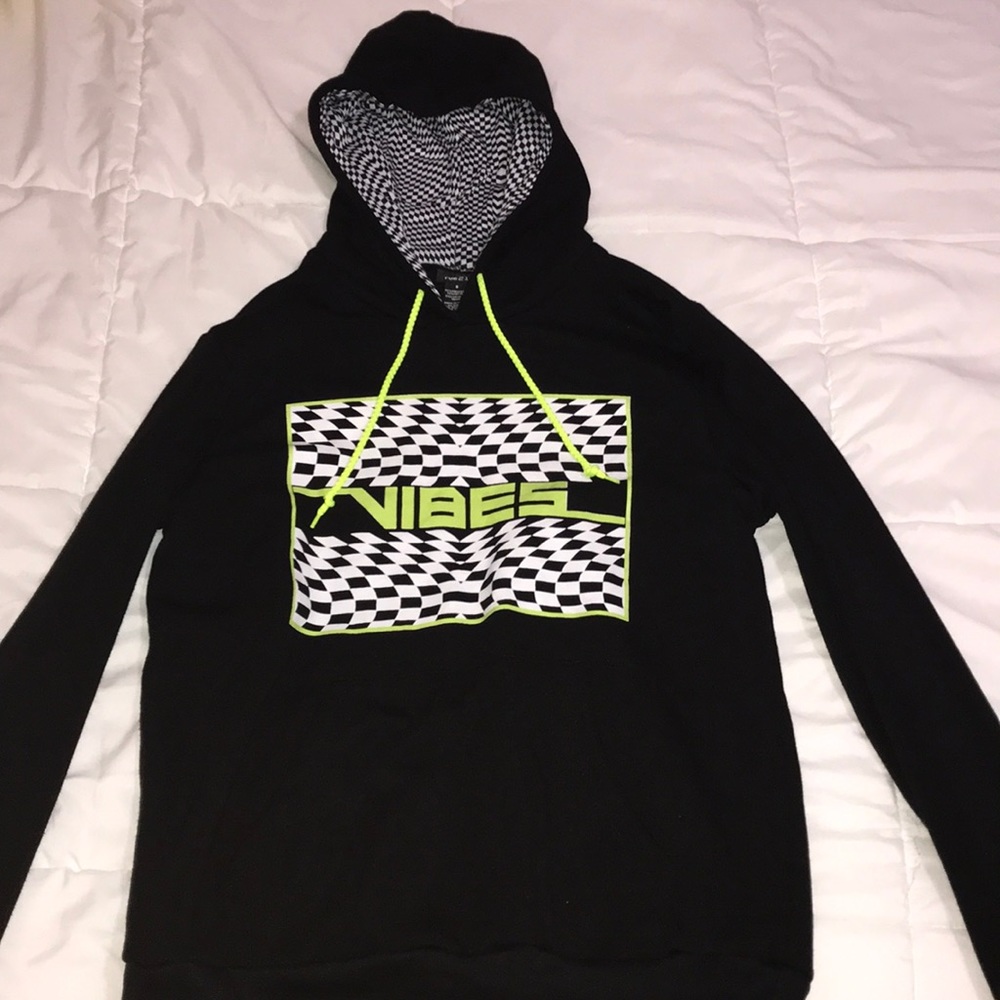 Black and Neon Green “Vibes” hoodie